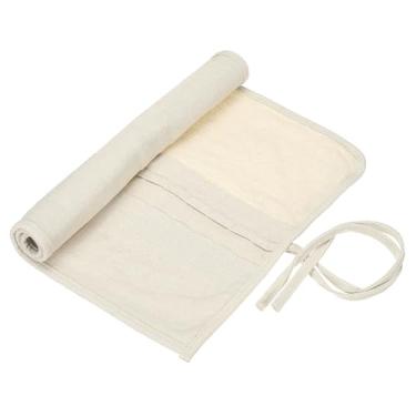 Imagem de YOKIVE Organizador de lápis de cor, suporte de pincel de pintura, rolo artístico, suprimentos de artesanato, bolsa para marcadores de viagem ao ar livre, 22 compartimentos, branco