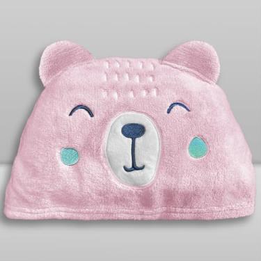 Imagem de Toalha de Banho Baby com Capuz Laço Bebê Animada Urso Rosa