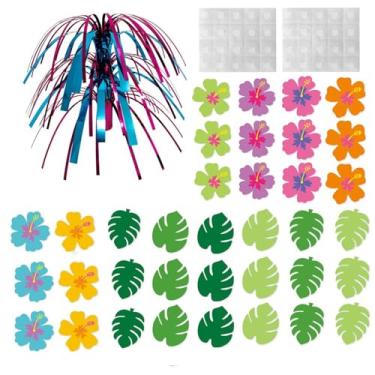 Imagem de shamjina Centro de mesa havaiano, decoração para festas temáticas de verão, kit faça você mesmo, enfeites de flores de primavera para casamento