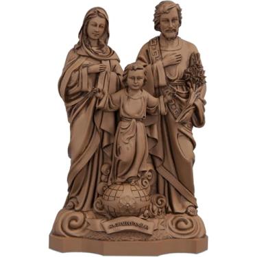 Imagem de Estátua Sagrada Família Imagem Católica (Cor Madeira)