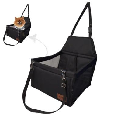 Imagem de Cadeirinha de Transporte para Carro, Assento Pet até 15kg, 40x32x22cm, Preto, com Cinto de Segurança