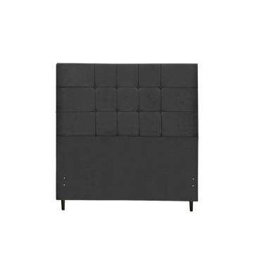 Imagem de Cabeceira Casal 144 Cm Barcelona Preto para Cama Box Estofada 