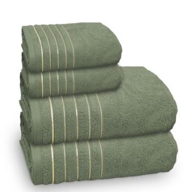 Imagem de Jogo de Toalha de Banho Golden, 4 Peças, Gramatura 500 g/m², Banhão, Appel (Verde Bandeira)