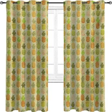 Imagem de Cortinas blackout vintage – Cortinas com isolamento térmico, economia de energia e redução de ruído para quarto e sala de estar, cortina de isolamento de cozinha com tratamento de sombreamento