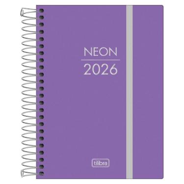 Imagem de Agenda Diária 2026 Espiral M4 176Fls Neon Roxo Tilibra