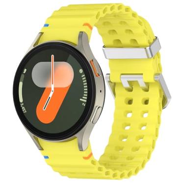 Imagem de Sodhad Pulseira de silicone macio compatível com Samsung Galaxy Watch 7 de 44 mm e 40 mm e pulseiras esportivas respiráveis para Galaxy Watch 7 6 5 4 de 44 mm e 40 mm / 6 Classic de 43 mm 47 mm / 5