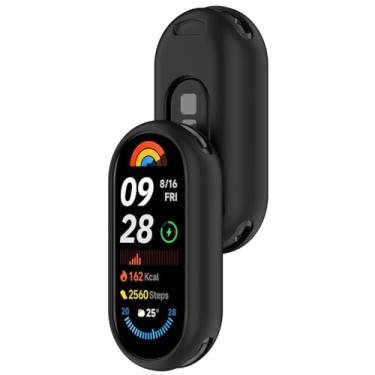 Imagem de LOKEKE Capa protetora compatível com MI Band 10, capa protetora de silicone para relógio compatível com Xiaomi MI Band 10/9/8 (preto)