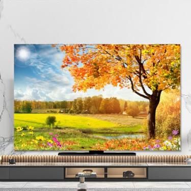 Imagem de Capa de TV interna para LCD LED impressão paisagem protetor de exibição de TV desktop/pendurar/exibição curva capa à prova de poeira arte decoração protetora protetor de tela-ouro||65 polegadas (152 x