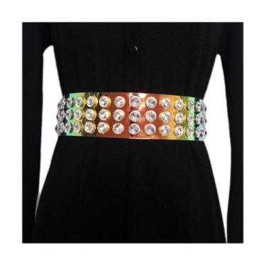 Imagem de Cinto feminino cinto feminino brilhante strass espartilho cinto para vestido PVC pérola cintura larga moda feminina transparente camisa cinto terno vestido cintura