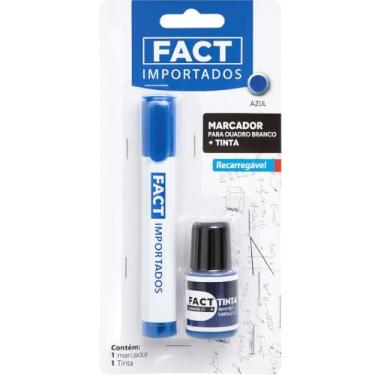 Imagem de Marcador para Quadro Branco Recarregável, Kit com Caneta e Refil, Disponível em Preto, Verde, Azul e Vermelho (Azul)