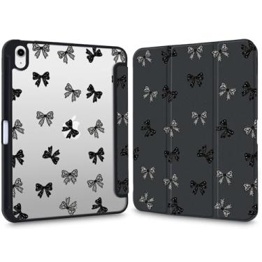 Imagem de VibrantFruitique Capa Y2k impressa para iPad Air de 11 polegadas M3 (2025)/M2(2024), iPad Air 5ª/4ª geração 11 polegadas Boho Lace Bow Clear Hard Back Hybrid Case, com suporte de lápis e capa fina com