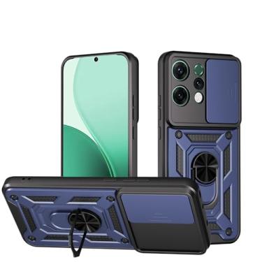 Imagem de Kukoufey Capa compatível com Oppo Reno 14 5G, com capa de lente de câmera deslizante compatível com Oppo Reno14 5G PLA110 CPH2737 capa protetora azul