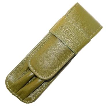 Imagem de Estojo p/Caneta Vuarnet-Couro Legítimo p/2 Peças Verde Militar