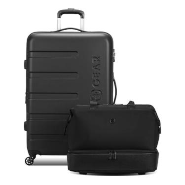Imagem de SwissGear Mala expansível 7366 Hardside com rodas giratórias, Preto, 2-Piece Set (Weekender/27), Mala expansível 7366 Hardside com rodas giratórias