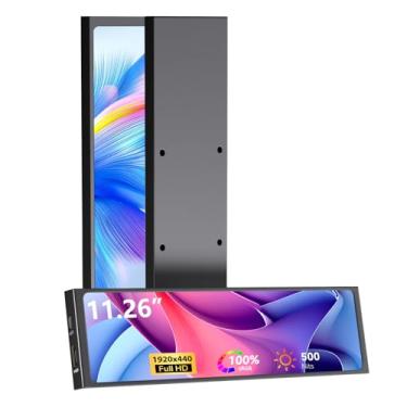 Imagem de AISHICHEN Mini monitor de 11,3 polegadas FHD 1920 x 440 pequeno monitor amplo para capa de PC, tela LCD IPS com HDMI e Tipo-C para laptop Raspberry Pi, CPU GPU, temperatura Aida64 Monitoramento Aida64