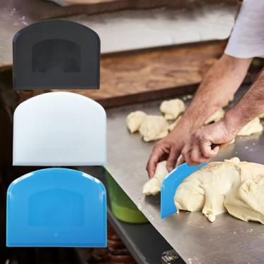Imagem de Espátula de tigela, ferramenta de cortador de massa multiuso de plástico flexível, raspadores de alimentos para assar massa de pão, bolo, fondant, gelo, conjunto de 3 peças