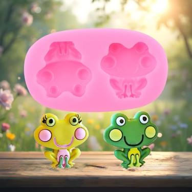 Imagem de Molde de silicone de sapo, moldes de fondant para decoração de bolos, cobertura de cupcake, pasta de goma de chocolate, argila de polímero