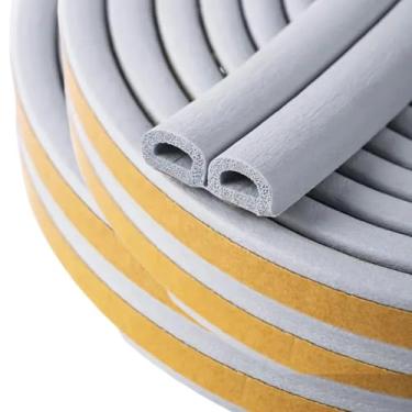 Imagem de Fita de proteção contra intempéries, excluidor de rascunho de janelas de portas autoadesivo anticolisão de borracha tipo D, isolamento acústico de borracha para tampa de rascunho de janela de porta