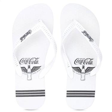 Imagem de Chinelo Coca Cola Thirst Wings Branco e Preto - Juvenil - Coca-Cola, 3