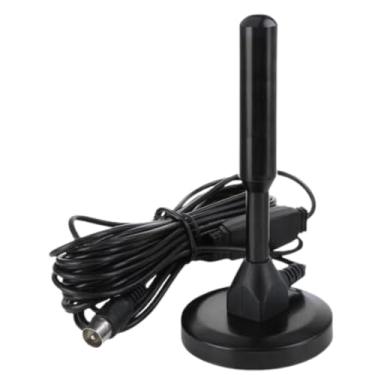 Imagem de Antena Digital para TV, Interna e Externa, Preta, Cabo de 5 Metros, Compatível com TVs e Conversores Digitais, Alta Definição UHD 4K, HD e Full HD