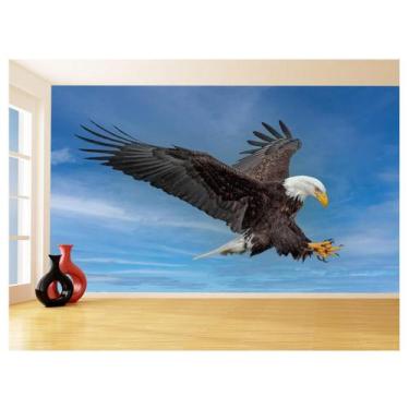 Imagem de Papel De Parede 3D Animais Ave Aguia Voando Céu 3,5M Anm282 - Você Dec
