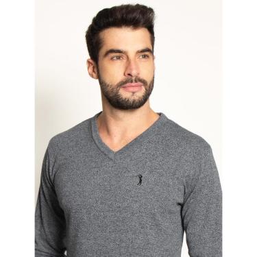 Imagem de Suéter Aleatory Gola V New Frame Binado Cinza-Masculino