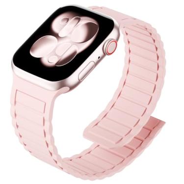 Imagem de Arctime Pulseira magnética de silicone compatível com Apple Watch de 38 mm, 40 mm, 41 mm, 42 mm, 44 mm, 45 mm, 46 mm e 49 mm, pulseira esportiva para iWatch Ultra 3, 2, 1, séries 11, 10, 9, SE, 8, 7