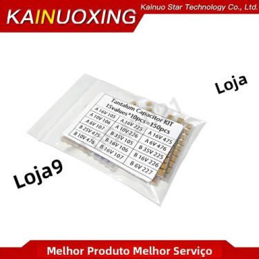 Imagem de Kit De Assortimento De Capacitores SMD De Tântalo Com 15 Valores 1uf-2