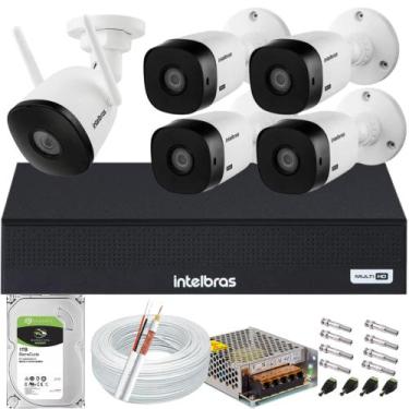 Imagem de Kit 4 Câmeras Intelbras Full Hd 1220b Dvr 4 Canais 1004c 500gb + 1 Câm