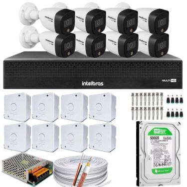 Imagem de Kit 8 Câmeras Intelbras Cftv 1080p Full Color Colorida Noite 500gb