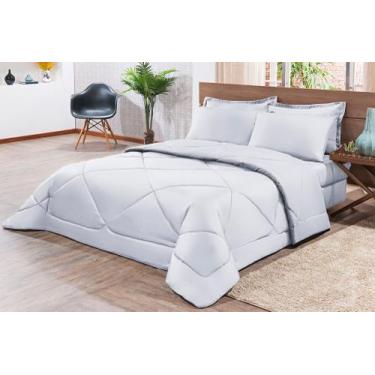 Imagem de Kit Edredom Casal Padrão Size 6 Peças Pérola - DAVY ENXOVAIS, Branco/B