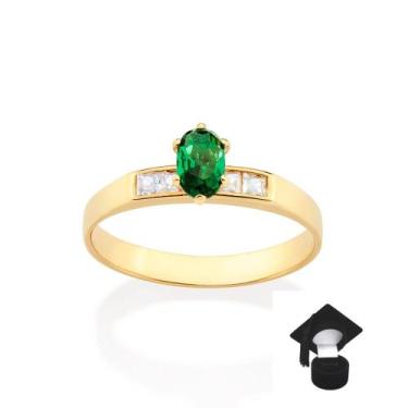 Imagem de Anel Formatura 513412 513413 513414 513415 Rommanel, 24, Verde