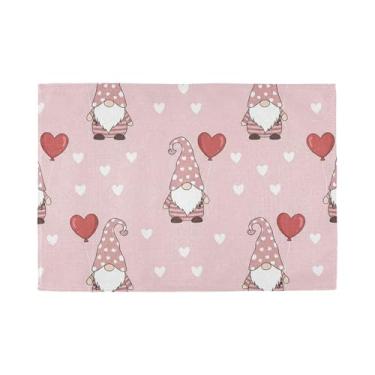 Imagem de Burbuja Jogo americano Valentine Gnomos, conjunto de 4, tapetes de mesa laváveis antiderrapantes, resistentes ao calor, para cozinha, mesa de jantar, ambientes internos e externos