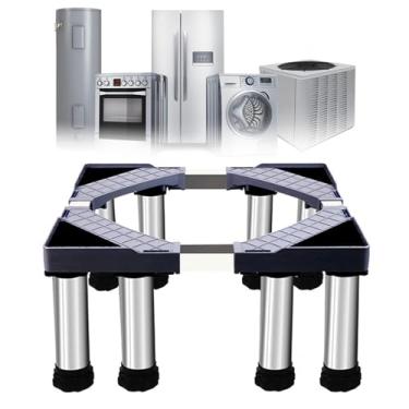 Imagem de Arruela pedestal 28 largura carga universal 399.2 kg/400 kg para secador ajustável, máquina de lavar e geladeira aumento 9.9-24.9 cm 10-25 cm altura, cinza 8 pés-20 cm
