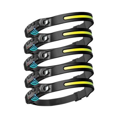 Imagem de Lanterna De Cabeça LED Recarregável Com Sensor, Bateria USB, Ideal Par