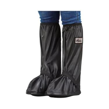 Imagem de Capas De Chuva Impermeáveis Pretas De Cano Alto Para Botas, Com Reflet