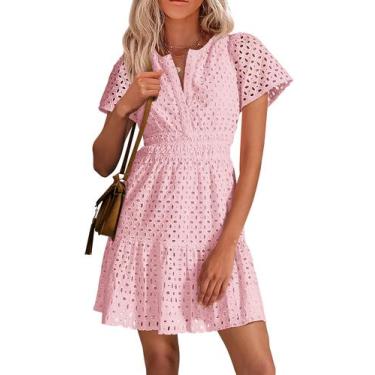 Imagem de Vestido PRETTYGARDEN 2025 Verão Renda Rosa XL