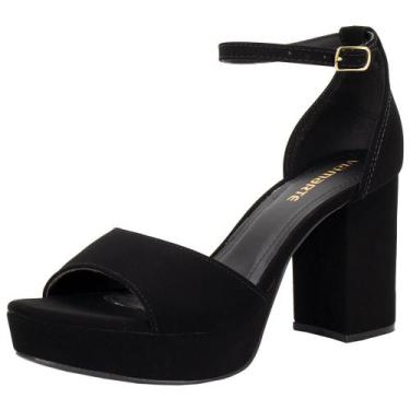 Imagem de Sandália feminina meia pata via marte 141025, Preto, Nobuck, 37