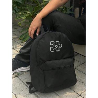 Imagem de Mochila Small QUEBRA-CABEÇA 2 Bolsa Escolar Trabalho Viagem Mala Facul