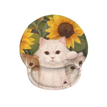 Imagem de Mouse pad com suporte de pulso, tecido de seda leitosa, antiderrapante