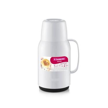 Imagem de Garrafa Térmica Gostar Plástica 750ML Branco com Tampa Copo Que Não Pinga Sanremo