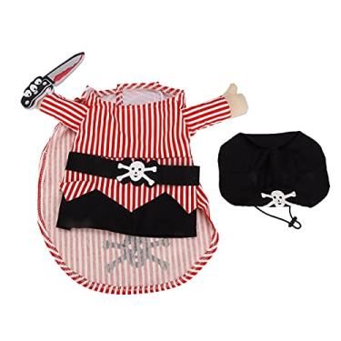 Imagem de GLOGLOW Fantasia de cachorro de estimação, roupas para cães roupas de Halloween e chapéu acessórios de vestuário para cães pirata confortável para filhotes pequenos cães de estimação