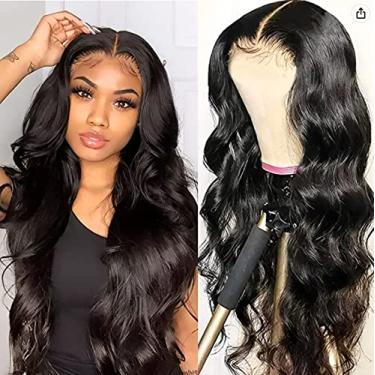 Imagem de Peruca Frontal De Renda Ondulada 100% Cabelo Humano Feminino +