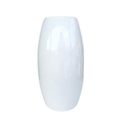 Imagem de Decoração sala rack vaso centro de mesa branco liso moderno