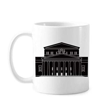 Imagem de Caneca com estampa de contorno do teatro de Moscou cerâmica xícara de porcelana de café