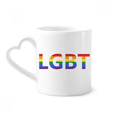 Imagem de Caneca de apoio aos bissexuais transgêneros LGBT café cerâmica copo de coração de vidro
