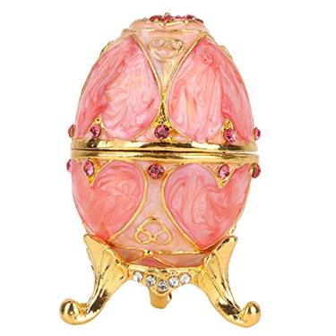 Imagem de Faberge Style Egg pintado à mão Vintage Faberge Egg Enameled Faberge Egg com diamantes brilhantes para Easter Egg Trinket Box