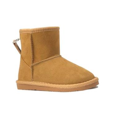 Imagem de Botas de Neve Clássicas Infantis de Camurça de Pele Sintética Botas de Fivela Fashion Sapatos Externos (Bebê/Criança Pequena/Criança Grande), 460 Grey, 9 Toddler
