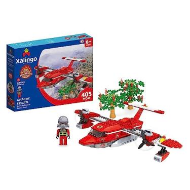 Imagem de Blocos de Montar Bombeiros Avião de Resgate 405 Peças Xalingo