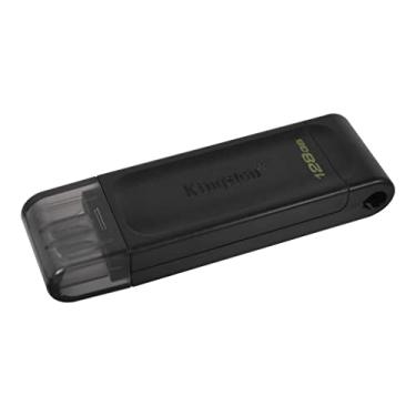 Imagem de Kingston DataTraveler 70 128 GB flash portátil e leve USB-C com velocidades USB 3.2 geração 1 DT70/128 GB, preto